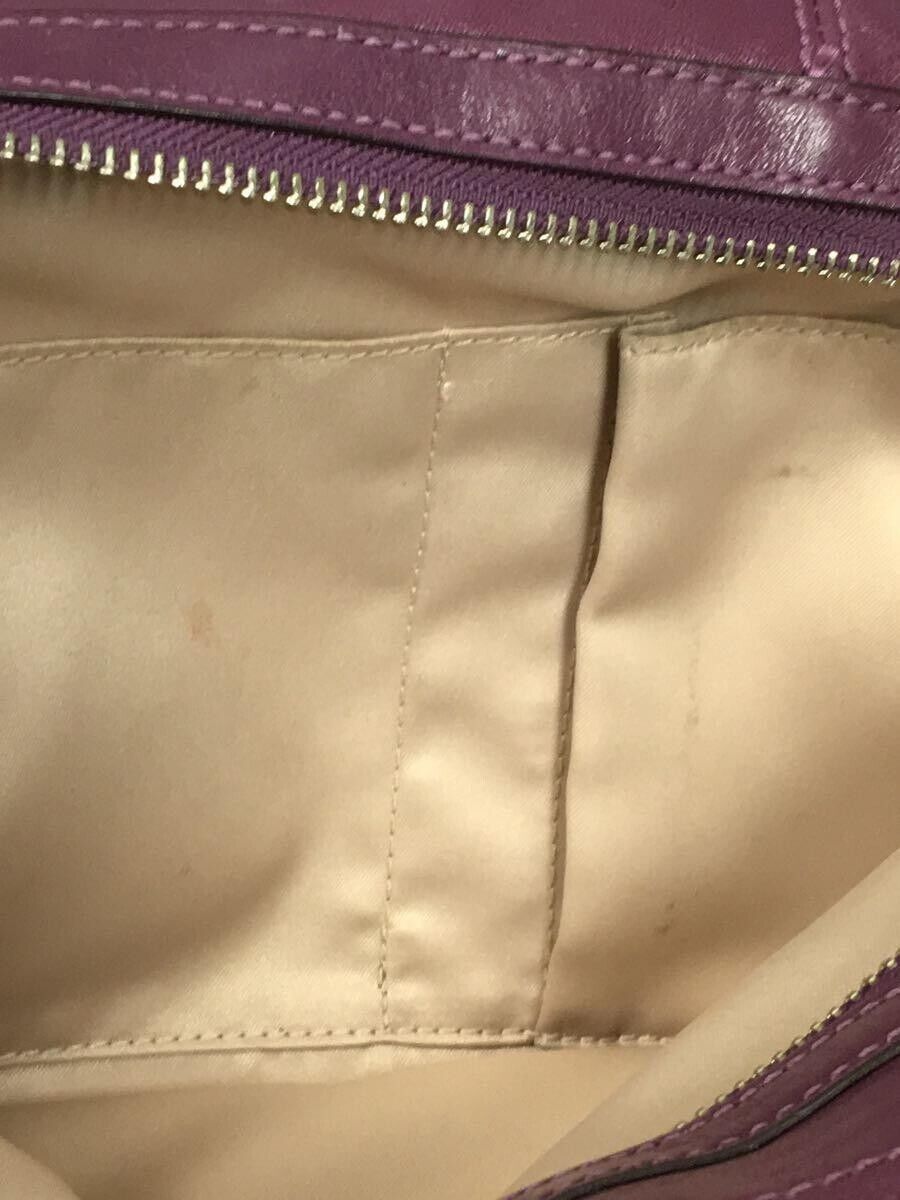 14336 COACH Vintage Shoulder Hand Bag Purse Leather Purple Used