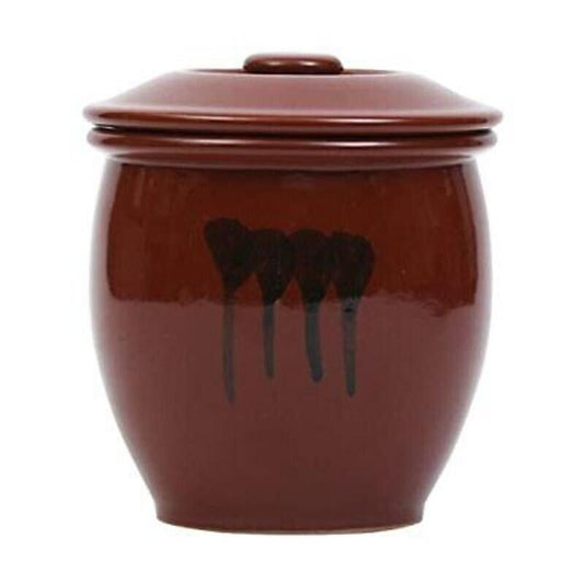KOUSEI-kiln Pickles Container with Lid Pottery 1.8L 7.67"H Brown New Japan