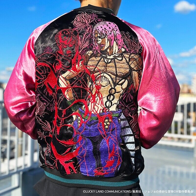 JoJo's Bizarre Adventure Pt.5 Diavolo Embroidery Satin Jacket L Size Sukajan