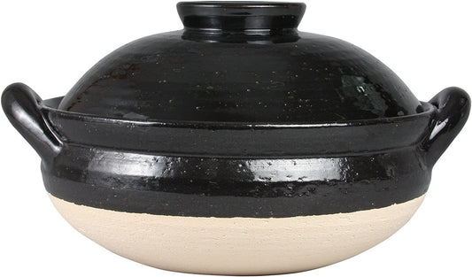 ZW-18 NAGATANIEN Donabe 31cm Steam Pot Earthenware Large Black