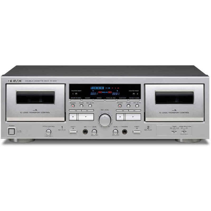 W-1200 TEAC W-1200 Double Cassette Deck Player Silver AC100V Japan New