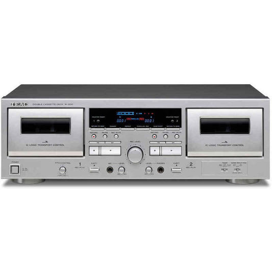 W-1200 TEAC W-1200 Double Cassette Deck Player Silver AC100V Japan New