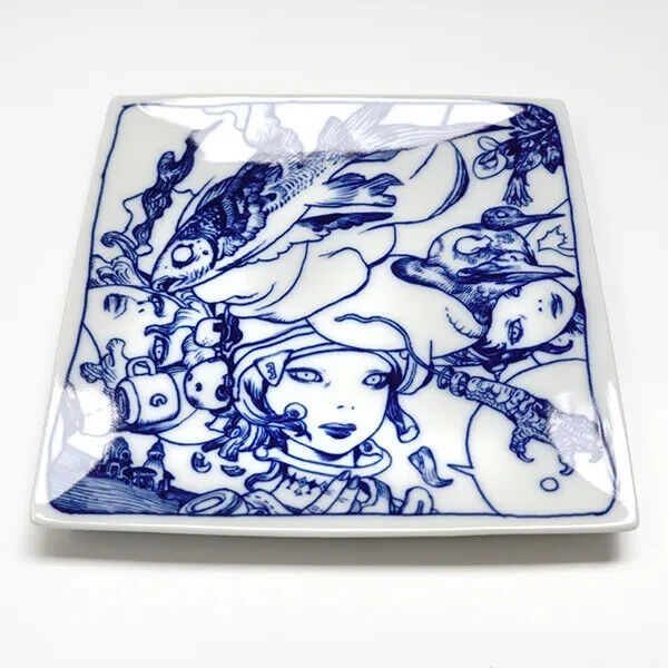 Katsuya Terada Dish Plate Ceramic Hasamiware Square 14cm Japan