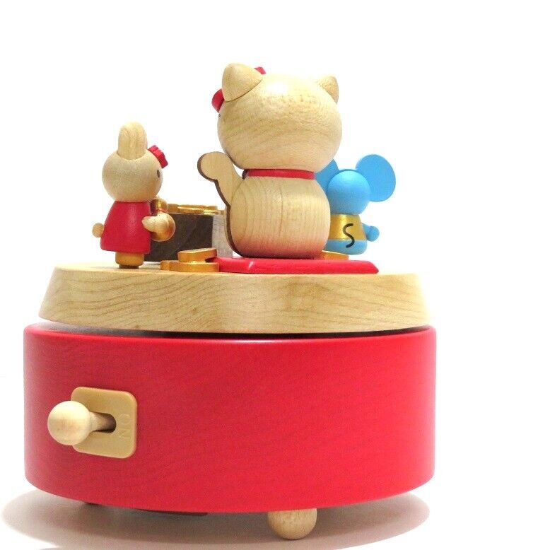 Hello Kitty Lucky Charms Sanrio Wooden Music Box Song: Rose-colored life