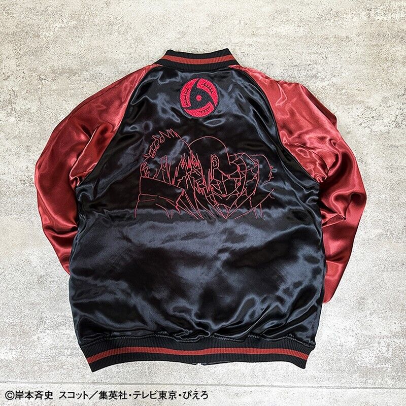 NARUTO Itachi Uchiha Satin Jacket Embroidery Sukajan Reversible XL Size Cosplay