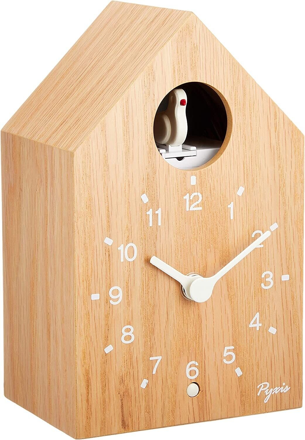 NA609A Seiko Wall Clock Cucu Clock PYXIS Wooden Frame Natural Wood New